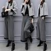 Two Piece Overpants Woolen Short Coat Wide Leg Pants Casual Fashionable Set Women Women's Autumn Winter