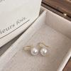 French 12Mm Big Champagne Imitation Pearl Ear Hook Earrings For Women Personalized Wedding Jewelry