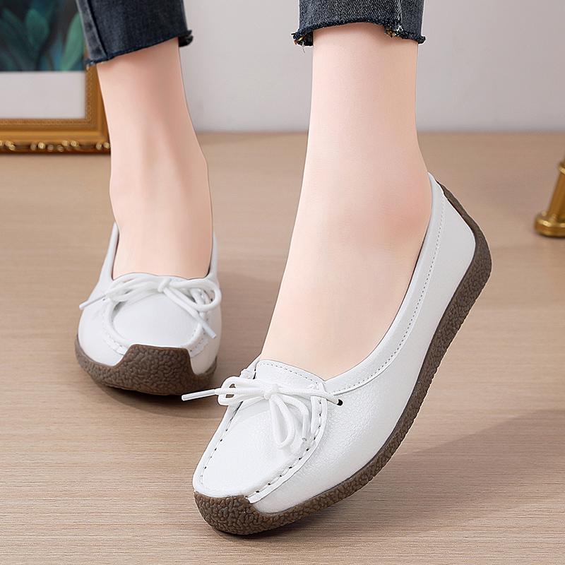 Soft-soled shoes lazy shoes flat-soled medium beef tendon sole single shoes