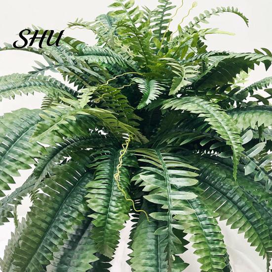 Realistic Artificial Fern UV Resistant Reusable Home Wedding Party Faux Natural-looking Greenery Plants Indoor Outdoor Garden Yard Decoration