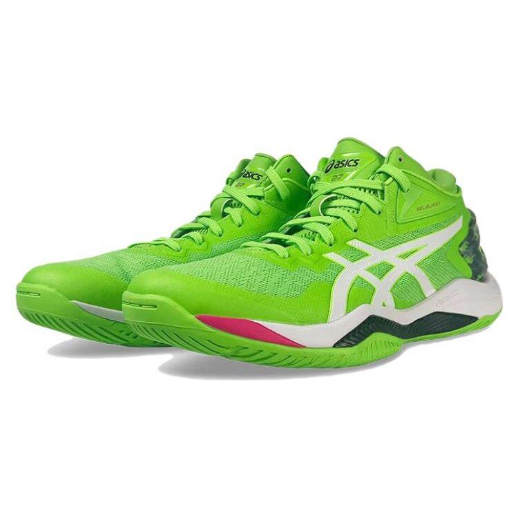 Asics Gel-Burst 27 Round Toe Lace-Up Low-Top Basketball Shoes Men Sneaker Green 1063A084-300
