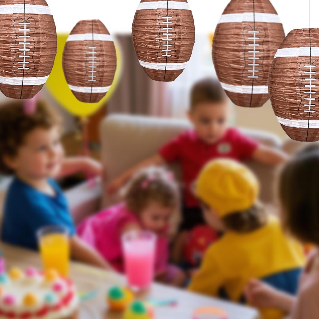 8Pieces Elegant Football Lanterns Hanging Ornament Creative Decorations For Baby Showers And School Activities