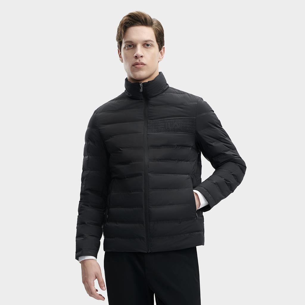 Fila 2023 Winter New Lightweight Down Jacket Fashion Casual Warm Stand Collar Coat Men Outerwear Black F11M342914F-BK