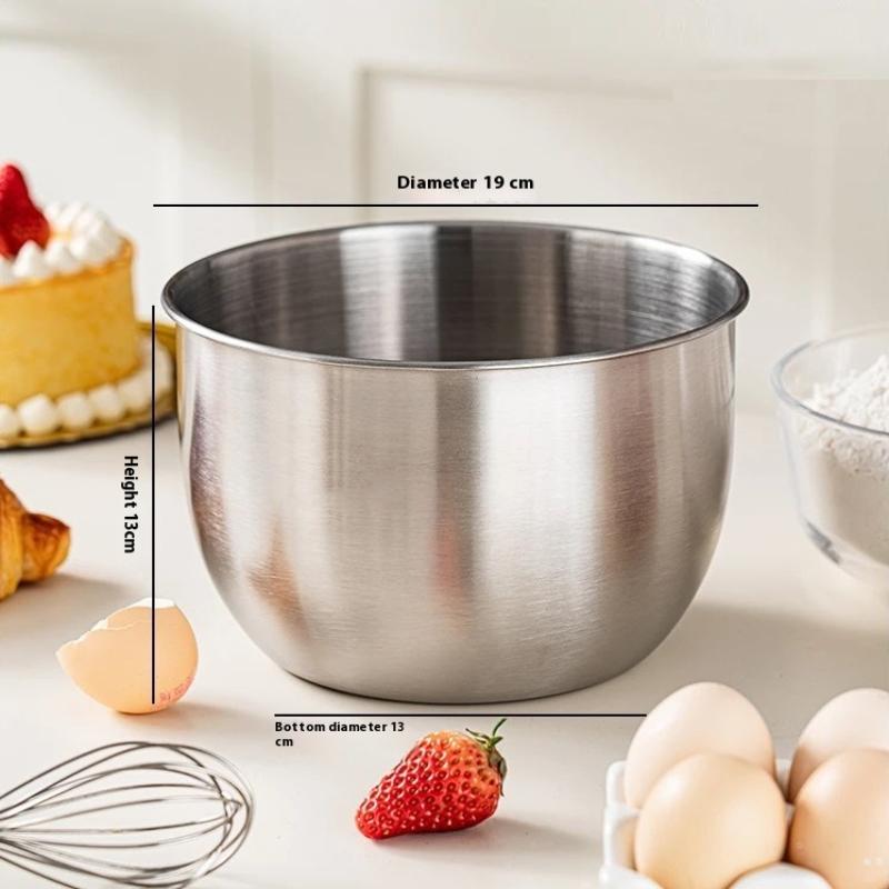 Stainless Steel Mixing Bowl Deep Design Cooking Baking Cake Bread Salad Egg Beater Basin Fruit Container Kitchen Cooking Tools