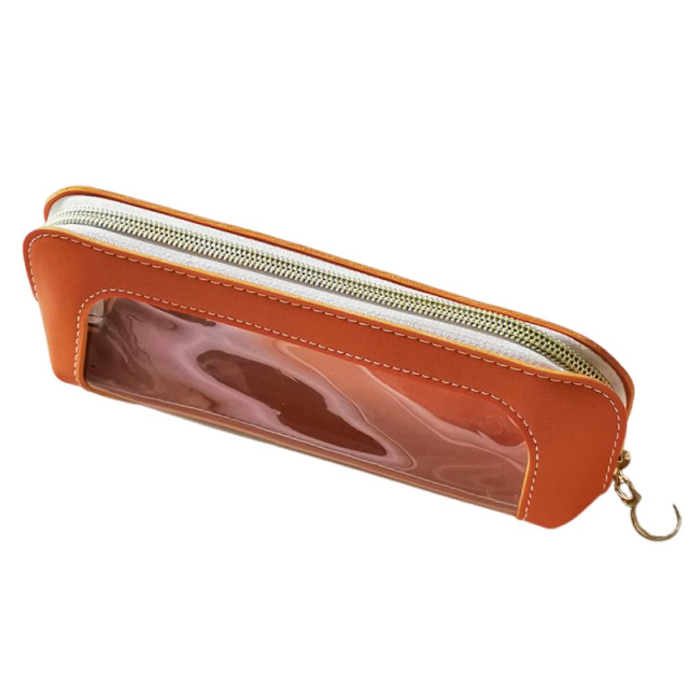 Lightweight Makeup Brush Bag Waterproof Pencil Case Compact School Stationery Bag  School Supplies оранжевый