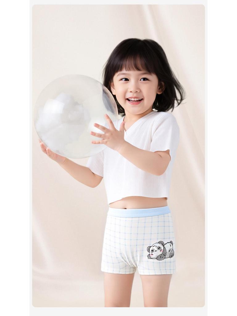 Girls' Pure Cotton Boxer Briefs - Class A, No-Pinch Design, Soft Cotton Crotch for Students and Toddlers