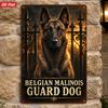 2D Flat, 1pc Belgian Malinois Guard Dog Metal Sign Wall Art, Alert Canine Portrait, Protective Pet Security, Living Room Accent, Office Desk, Lover Gi