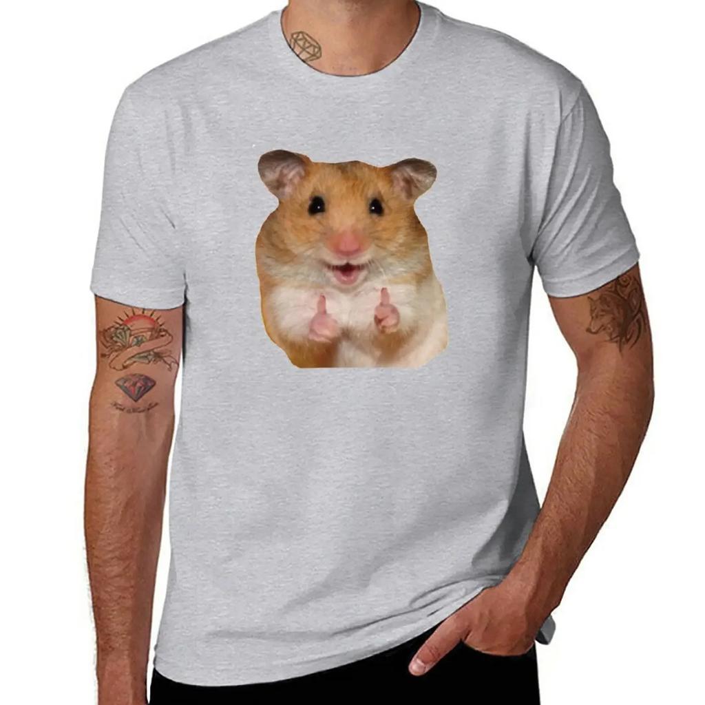 Thumbs Up Hamster T-Shirt Cute Clothes Sweat Mens Plain T Shirts