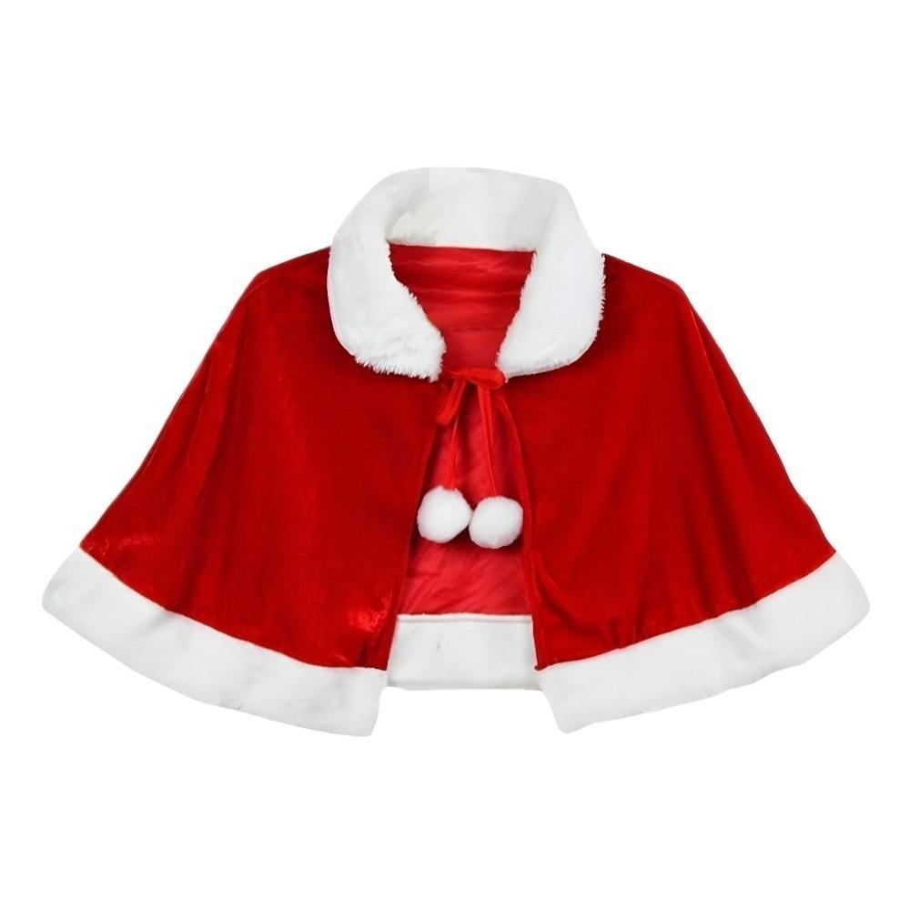Polyester Women Ponchos Thick Santa Claus Costume Soft Christmas Cloak Party Costumes Dress