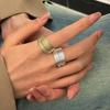 Multi-layer Line Metal Ring Geometric Open Adjustable Anneaux for Women Girl Wedding Jewelry