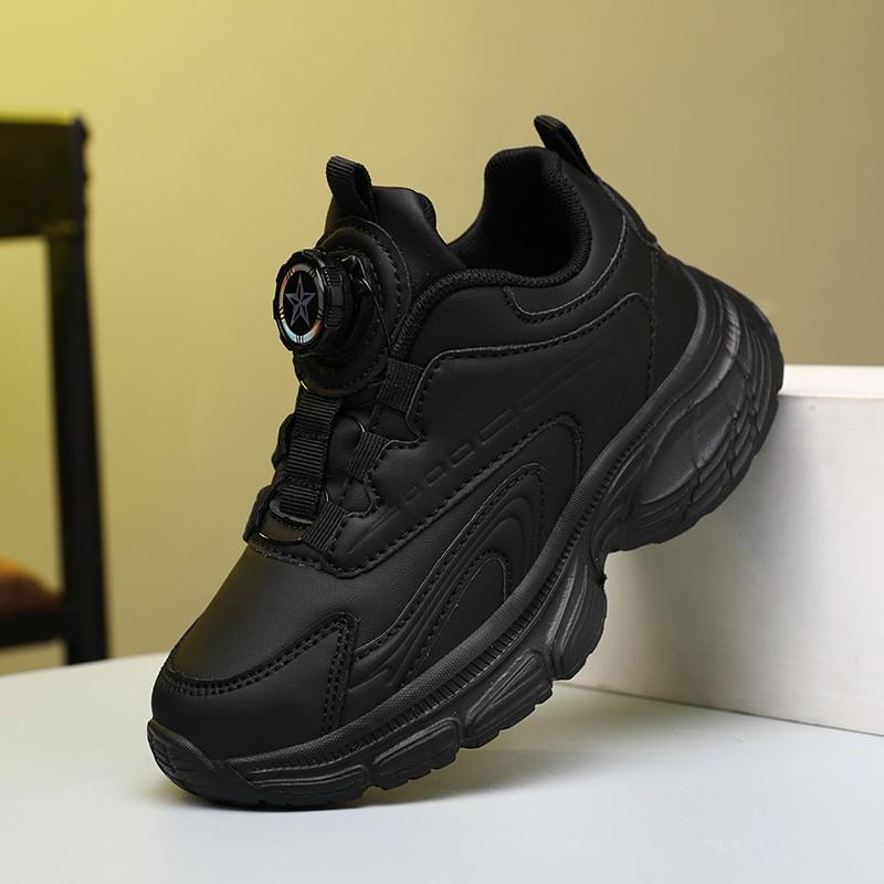 Kinder Weiß Schwarz Sneaker Schulsport Tanz Laufschuhe Mit Drehverschluss