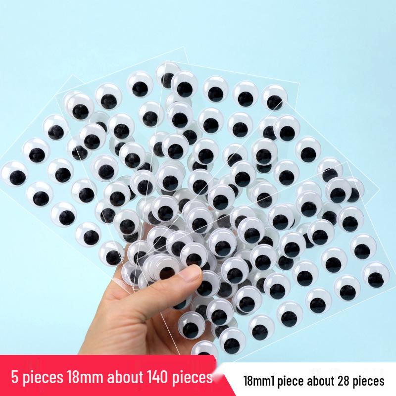 Black & White DIY 3D Googly Eyes with Adhesive Backing - Movable Eyeballs for Crafts & Animal Stickers