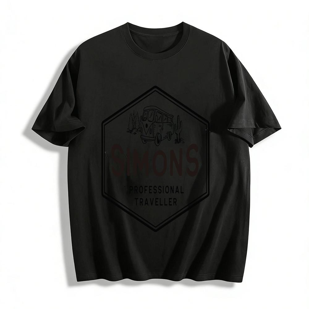 

Simons Professional Traveller Retro Van Graphic Print Casual Tee Pure cotton T-shirt XXS