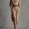 French Retro Solid Suede A-Line Party Dress Woman Lapel Single Breasted Shirt Dress Fall Long Sleeve Pocket Slit Elegant Dresses