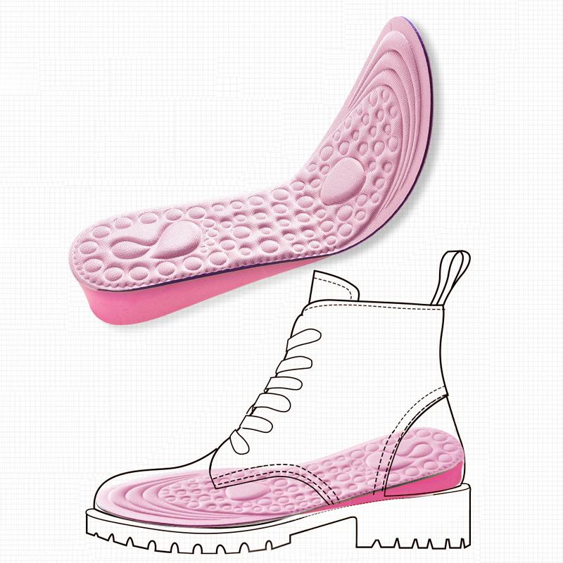 1Pair Height Increased Insoles for Women Shoes Inner Sole Shoe Insert Lift Heel Comfort EVA Heightening Feet Care Insoles