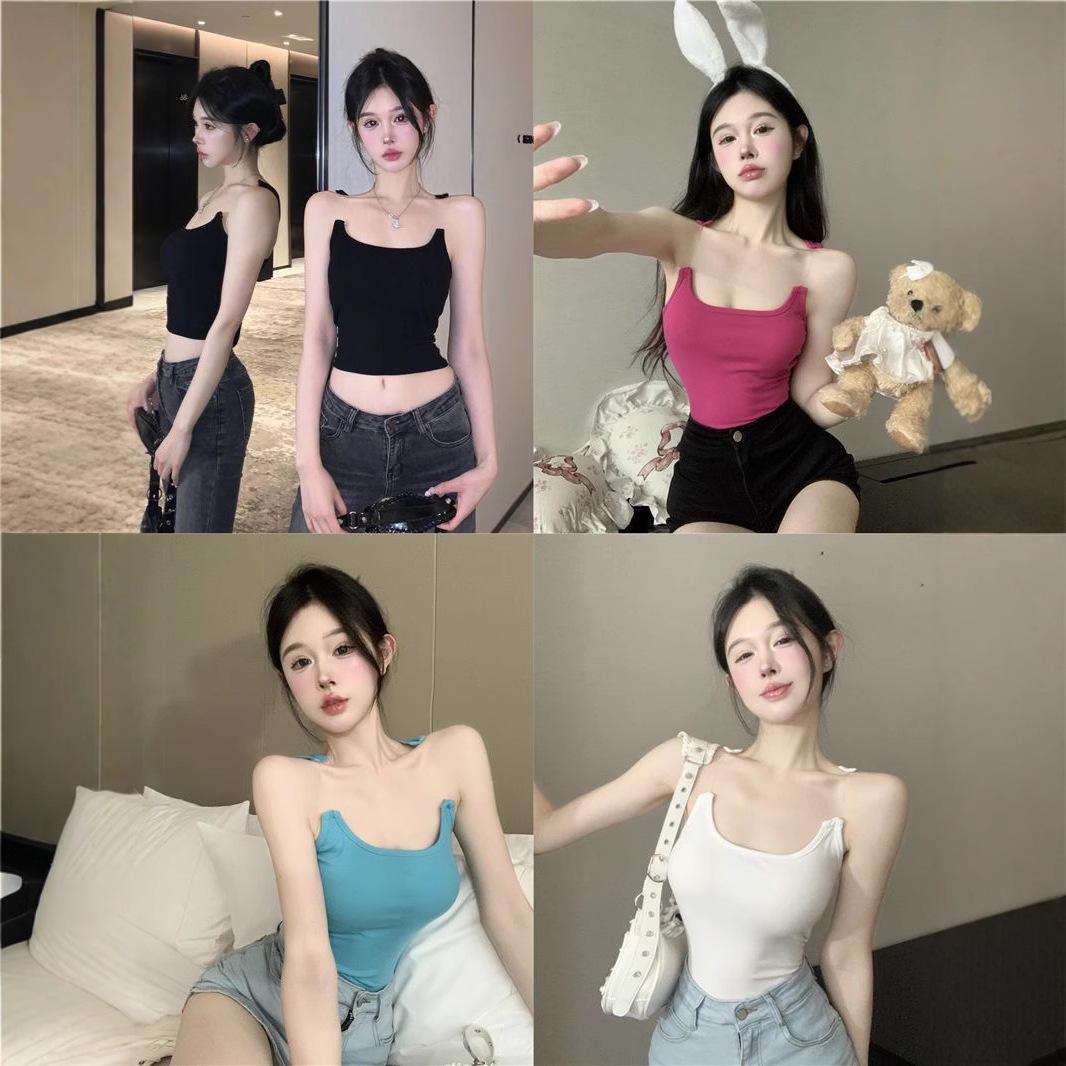

Invisible Strap Backless Tank Top - Women s Summer Sexy Slimming Layer One Size