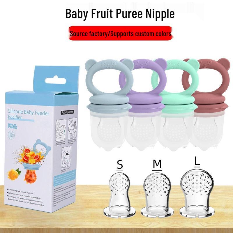 Isır ısır Silikon Diş Kaşıyıcı: Bebek Meyve ve Sebze Besleyici - Süper Yumuşak File Uç