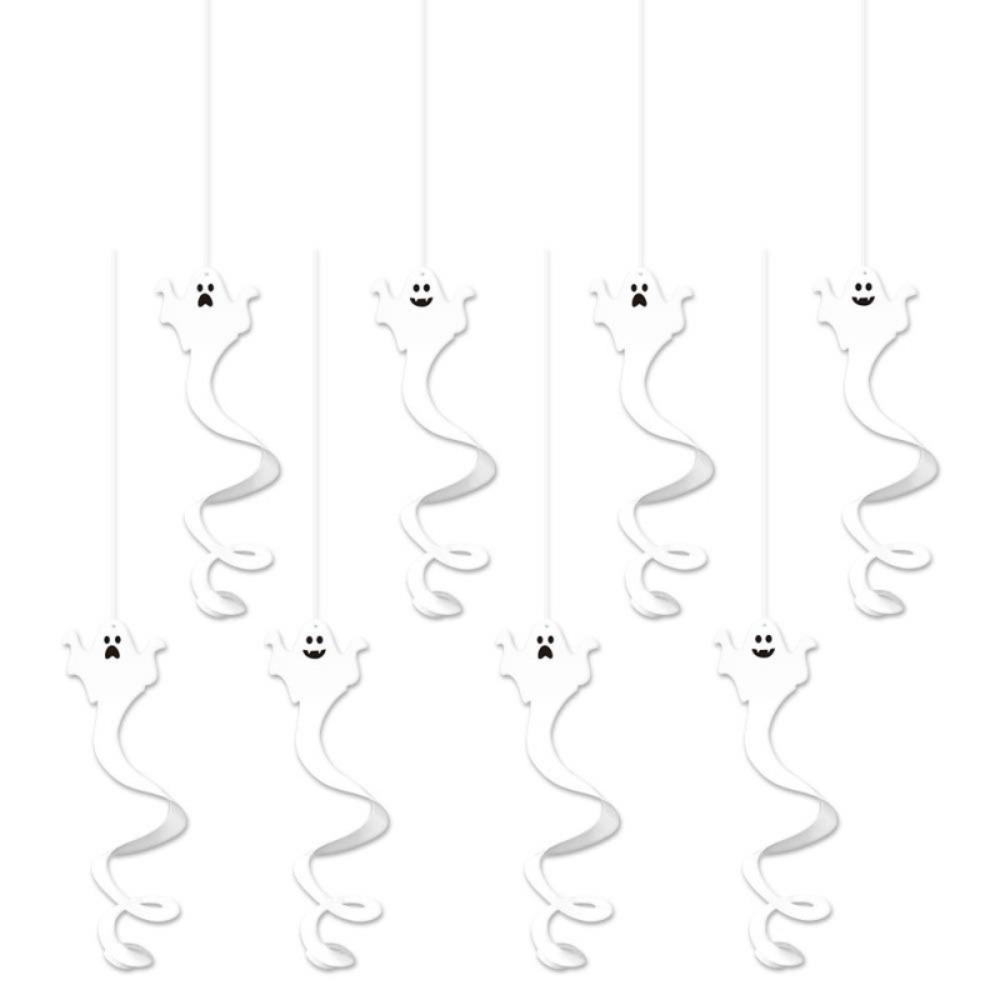 8pcs Paper Halloween Ghost Pendant White Ghost Hanging Garland  Ghost Festival