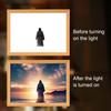 LED Jesus Painting Night Light Dimmable Color Temperature Adjustable Decorative Illuminated 4D LED Painting Bedside Lamp