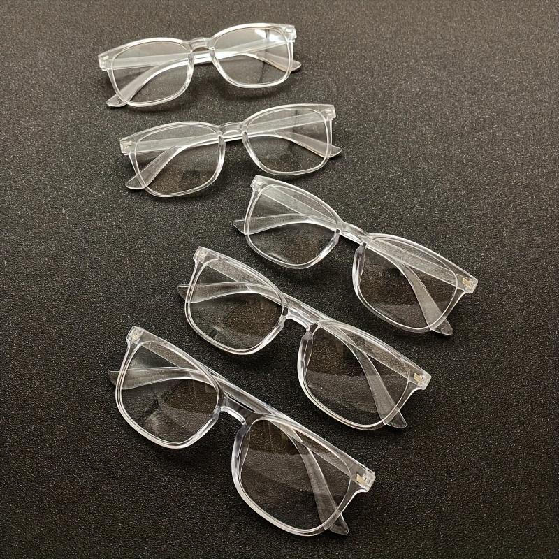 5 Paar Unisex Retro Leichte Transparente Fassung Flache Gläser Geeignet für Freizeit Geschäft Arbeit Meetings