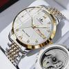 Men's Diamond Quartz Watch with Luminous Double Calendar