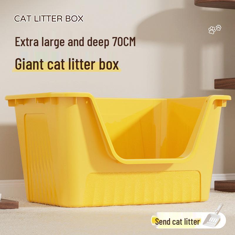 Extra Large Odor-Proof Anti-Splash Cat Litter Box and Open Pet Poop Tray