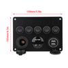 12-24V 5 Gang OnCelsiusOff Toggle   Panel Dual USB Voltmeter for Car Boat Marine Truck Green LED