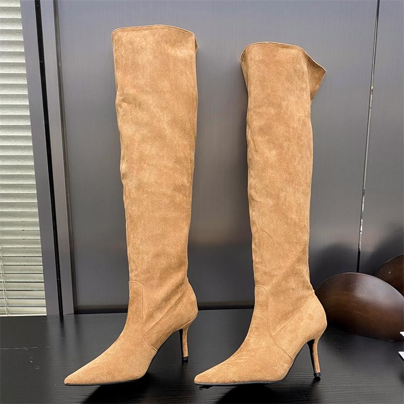 Fashion Eilyken Sexy Thin Heels Knee-High Boots Women Autumn Winter Pointed Toe Party Prom Ladies Shoes Elegant Long Botas De Mujer