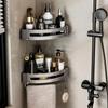 1/2/PCS  bagno WC mensola a muro triangolo doccia Rack di stoccaggio bagno Shampoo punzonatura a parete nero WC mensola ad angolo