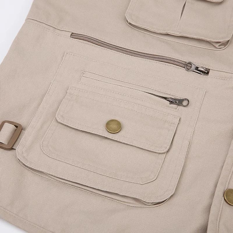 Herren Ärmellose Jacke 100% Baumwolle Weste für Männer Mehrfachtaschen Westen Outdoor Angeln Fotografie Pferdeclip Freizeitkleidung