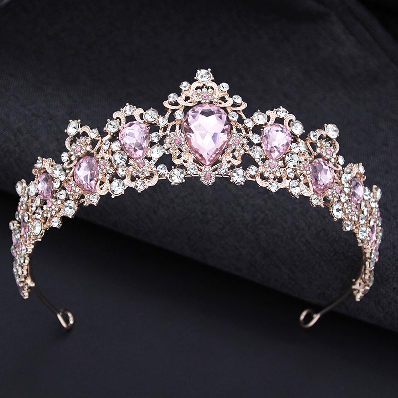 Baroque Big Water drop Tiara For Women Wedding Crown Birthday Party Elegant Crown Bridal Hair Jewelry Accessories