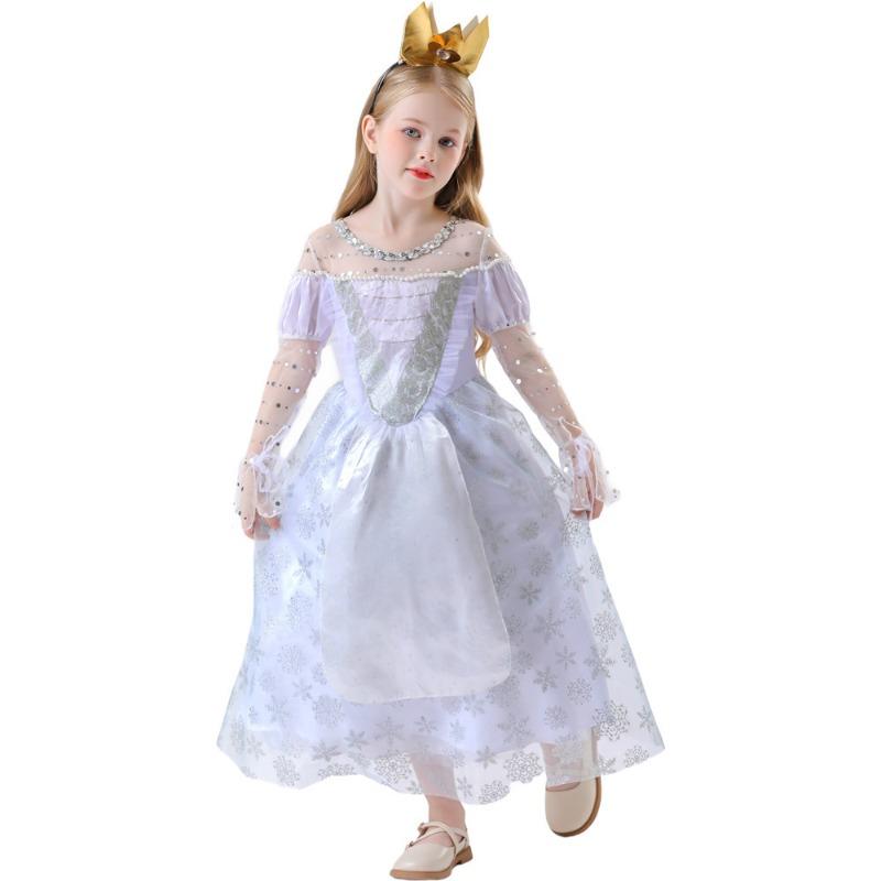 Children's Day Alice In Wonderland White Queen Princess Dress Stage Performance Costume