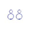 Chinese Style Blue and White Porcelain Earrings Wave Point Elegant Geometric Earrings  Lady/Gifts