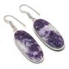 Natural Lepidolite Gemstone Handmade 925 Sterling Silver Earring 1.97" AE-11450