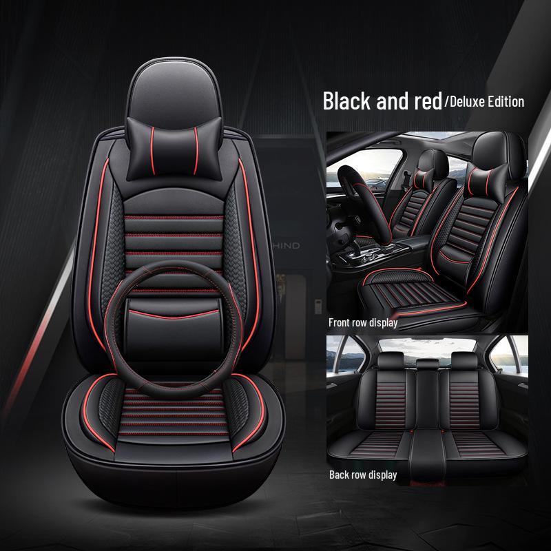 Universal Leather Car Seat Cover - All-Season Full Set Cushion