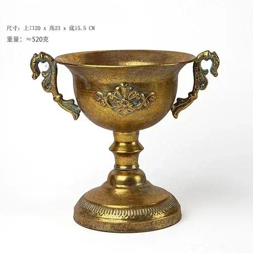 Household Classic Stemware Flower Ware Classic Vintage Vase Huaweng Flower Pot Iron Flower Arrangement Ware Photo Display