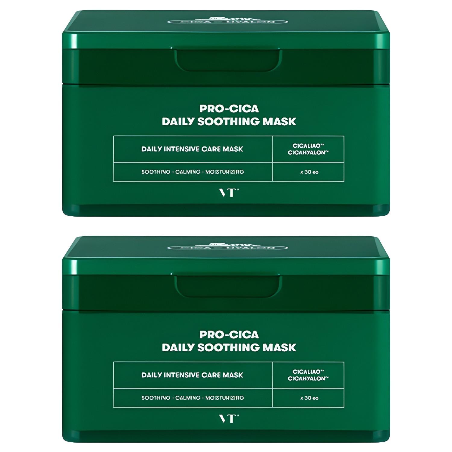 VT COSMETICS Pro CICA Daily Soothing Sheet Mask Calming Hydration Care 30pcs x2