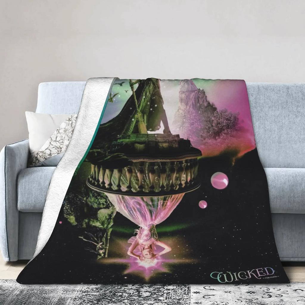 Wicked  Elphaba Soft Plush Throw Blanket for Kids and Adults  Flannel Couch Bed Sofa Cover with Graphic Design