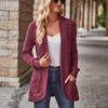 Ladies Long Sleeve Solid Color Cardigan Sweater Coat Top for Women