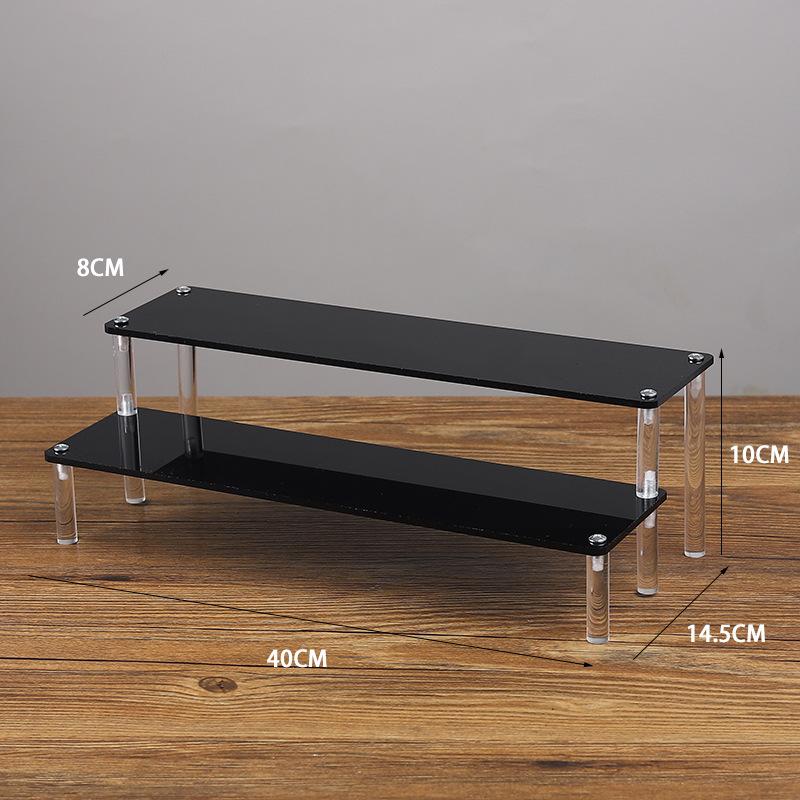 Black Handmade Toy Display Rack 1/2/3/4/5 Layer Ladder Shelf for Building Block Model Doll Office Cosmetics Storage