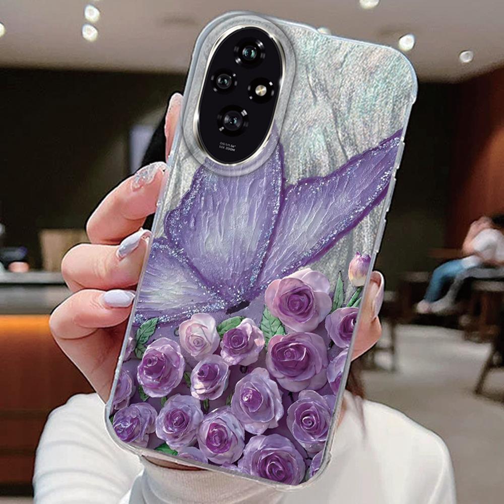 Purple Butterfly Colorful Gradient For Honor 400 200 Magic 7 Lite 200 Pro X9a X9c X8a X8b Phone Cases Cover Silicone Back Bumper