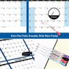 32" X 48" 2026 Wall Calendar Large Dry Erase Calendar for Wall Erasable Laminated 12 Month Wall Planner Yearly Annual Calendar Reversible