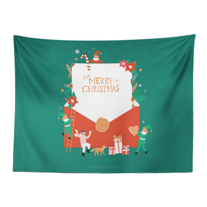 

Снежная Рождественская елка камин Санта-Клаус гобелен с принтом настенный фон тканевый декор рождественское украшение для дома и комнаты 95x73cm
