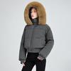 Women's Fashion: American-style High-waist, Oversized Faux Fur-trimmed Hooded Short Jacket for Autumn and Winter