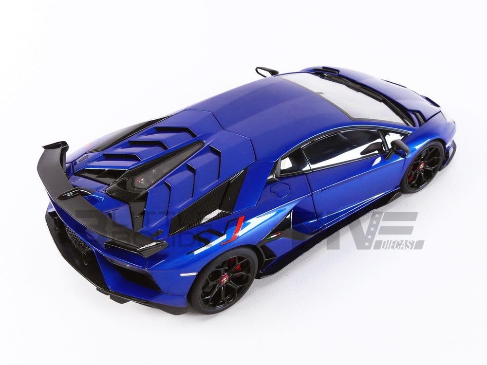 AUTOart 1/18 Scale Lamborghini Aventador SVJ Metallic Blue Finished Product 79174