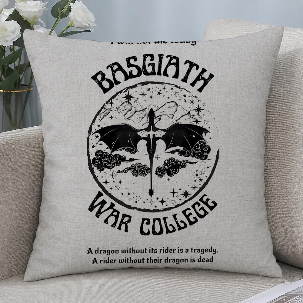 Book Fourth Wing Cushion Cover Cushion Covers Natural Linen Breathable Sofa Bedroom Decor Pillowcase