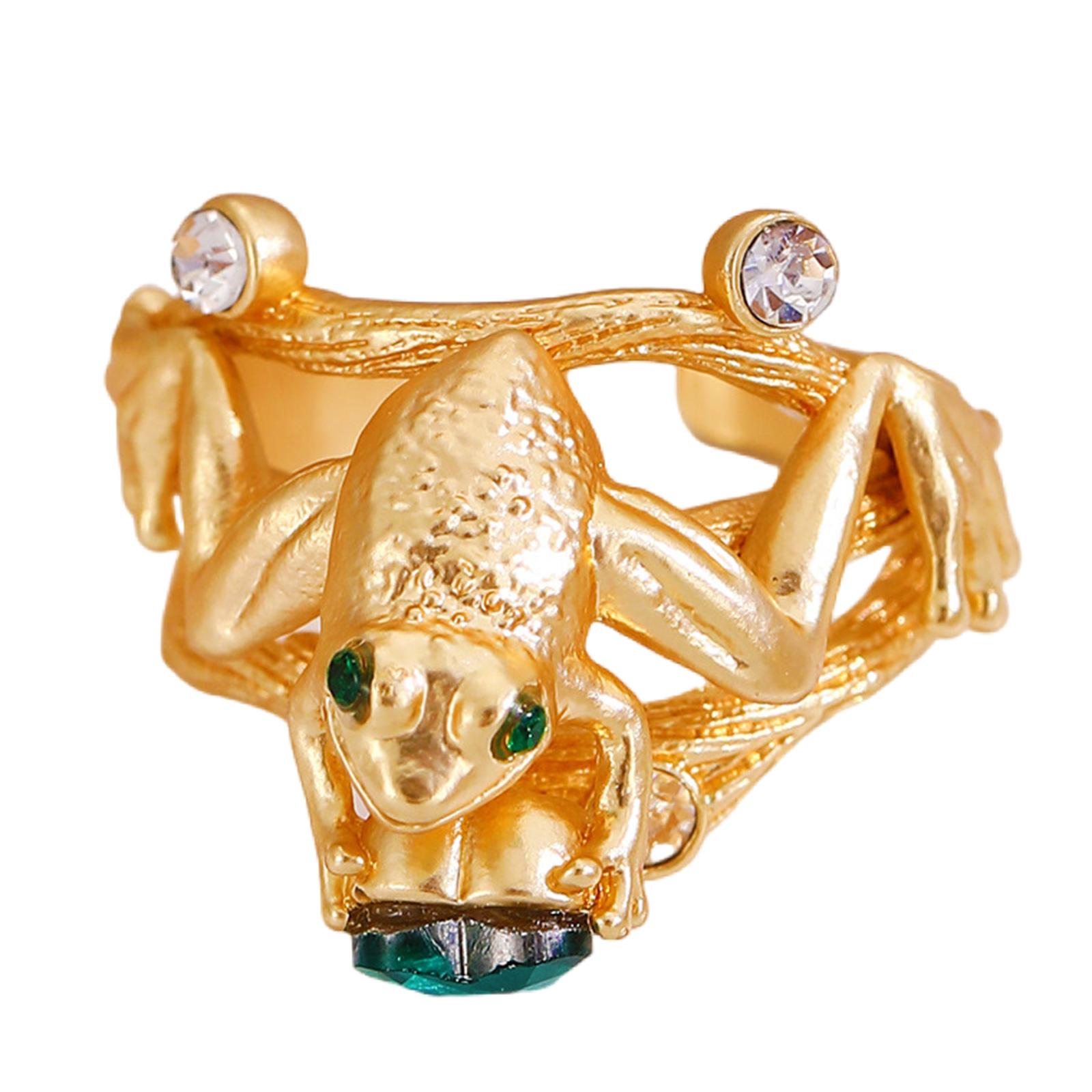 

Кольцо-обнимашка с лягушками в виде изумрудно-зеленого сердца, стильное кольцо на палец в виде животного, уникальное винтажное модное эффектное украшение для женщин