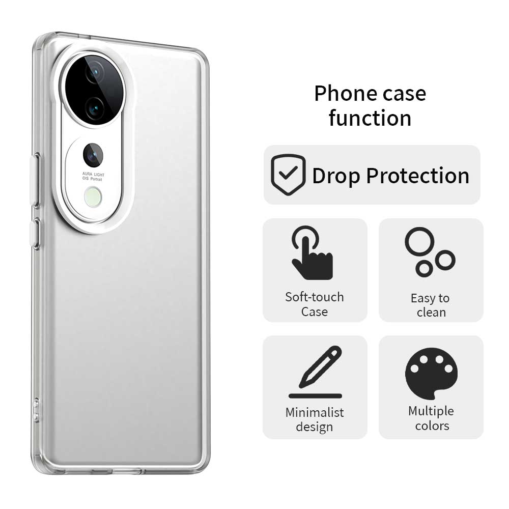 Frosted Case For Vivo V40 Cover Vivo V40 Fundas Coque Matte Translucent PC TPU Edge Back Phone Phone Bumper Vivo V40