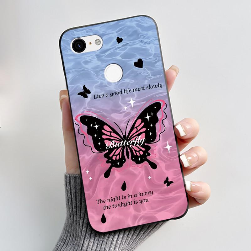 Phone Cases For Google Pixel 3 XL Case Cute Cat Cartoon Silicone Soft Black Coque for Google Pixel 3 XL Pixel3 3XL Bumper Cover