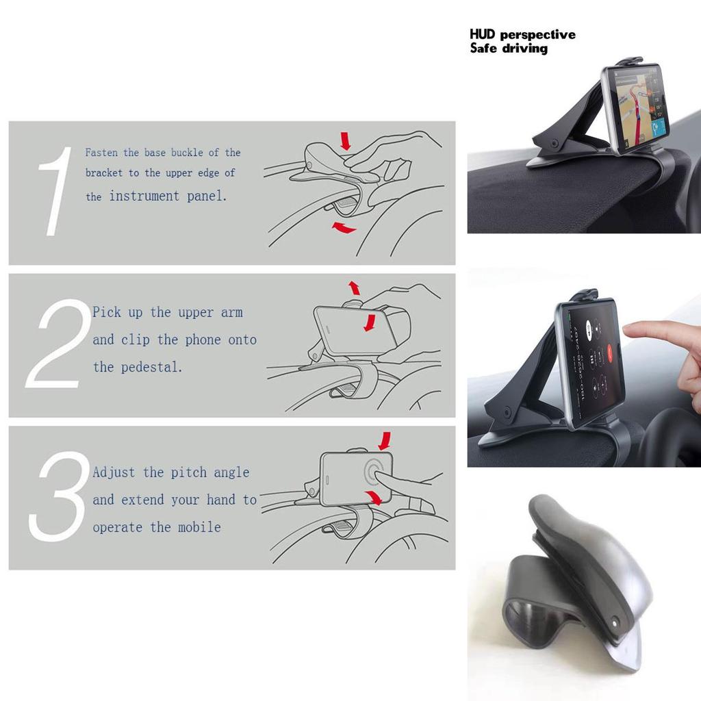 Stylish Car Hud Dashboard Mount Holder Stand For Mobile Phones And Navigation Devices